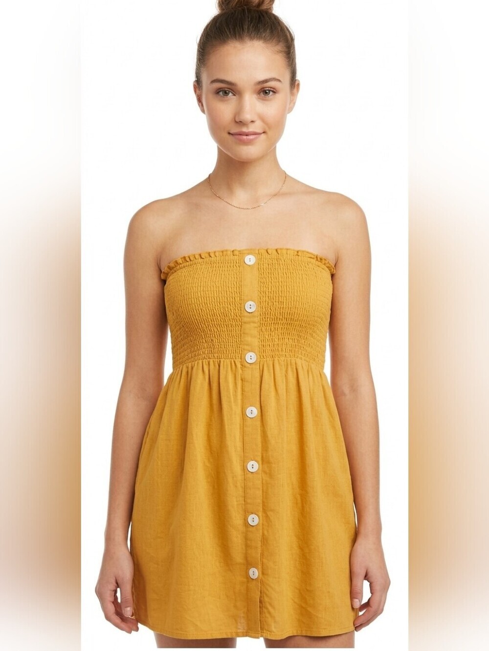 Derek Heart Mustard Yellow Strapless Top Size Medium